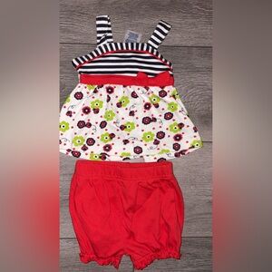 Park Bench Kids Size 6/9 Months Bay Girl 2 Pc Summer outfit Ladybug Theme